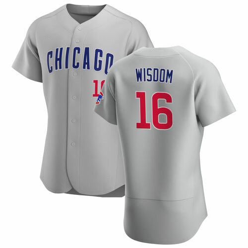 Chicago Cubs #16 Patrick Wisdom Gray MIKSHPS Flex Base Stitched Jersey