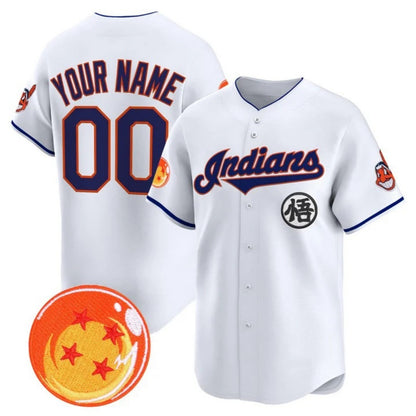 Custom Cleveland Indians x Dragon Ball White MIKSHPS Vapor Premier Limited Jersey - All Stitched