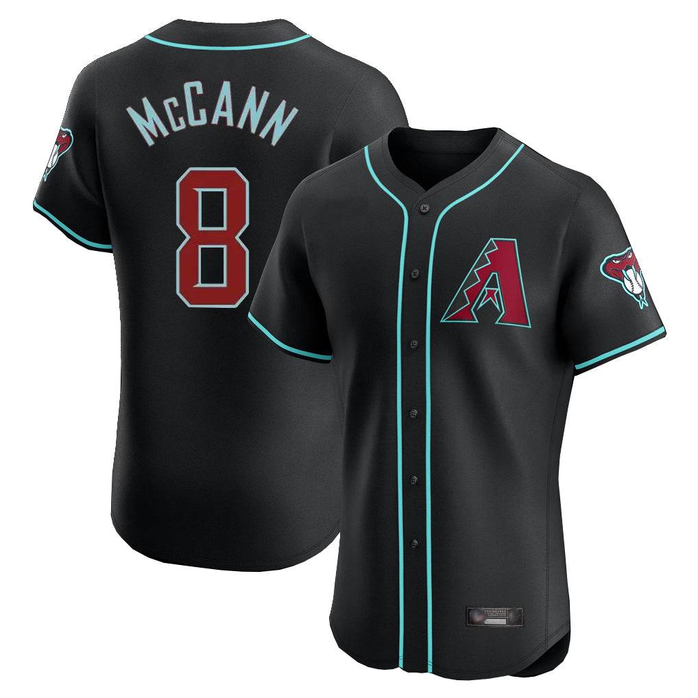 Arizona Diamondbacks #8 James McCann Player Black MIKSHPS Limited Elite Home Game Stitched Jerseys