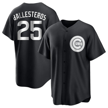 Chicago Cubs #25 Moises Ballesteros Player Black MIKSHPS Game Stitched Jerseys