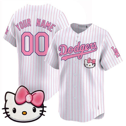 Custom Los Angeles Dodgers ACTIVE PLAYER Pinstripe MIKSHPS 2025 Hello Kitty Vapor Premier Limited Stitched Jersey