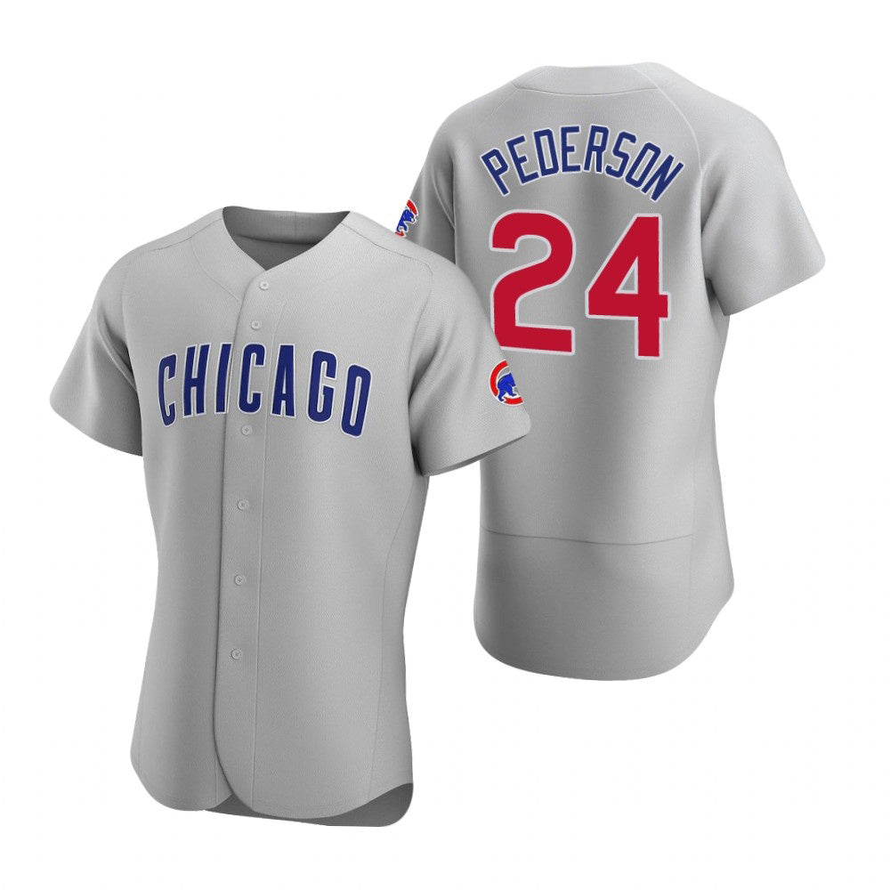 Chicago Cubs #24 Joc Pederson Gray MIKSHPS Authentic Road Jersey