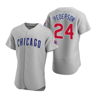 Chicago Cubs #24 Joc Pederson Gray MIKSHPS Authentic Road Jersey