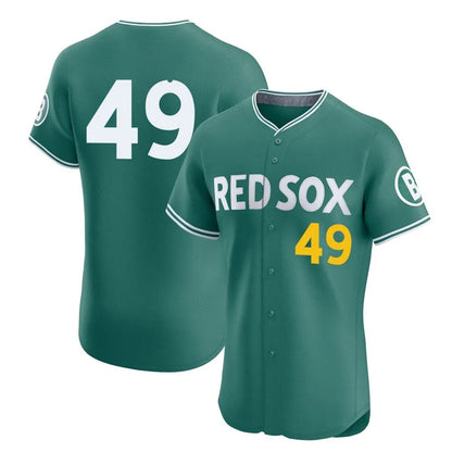 Boston Red Sox #49 Tim Wakefield Player Green MIKSHPS City Connect Limited Elite Home Game Stitched Jerseys1