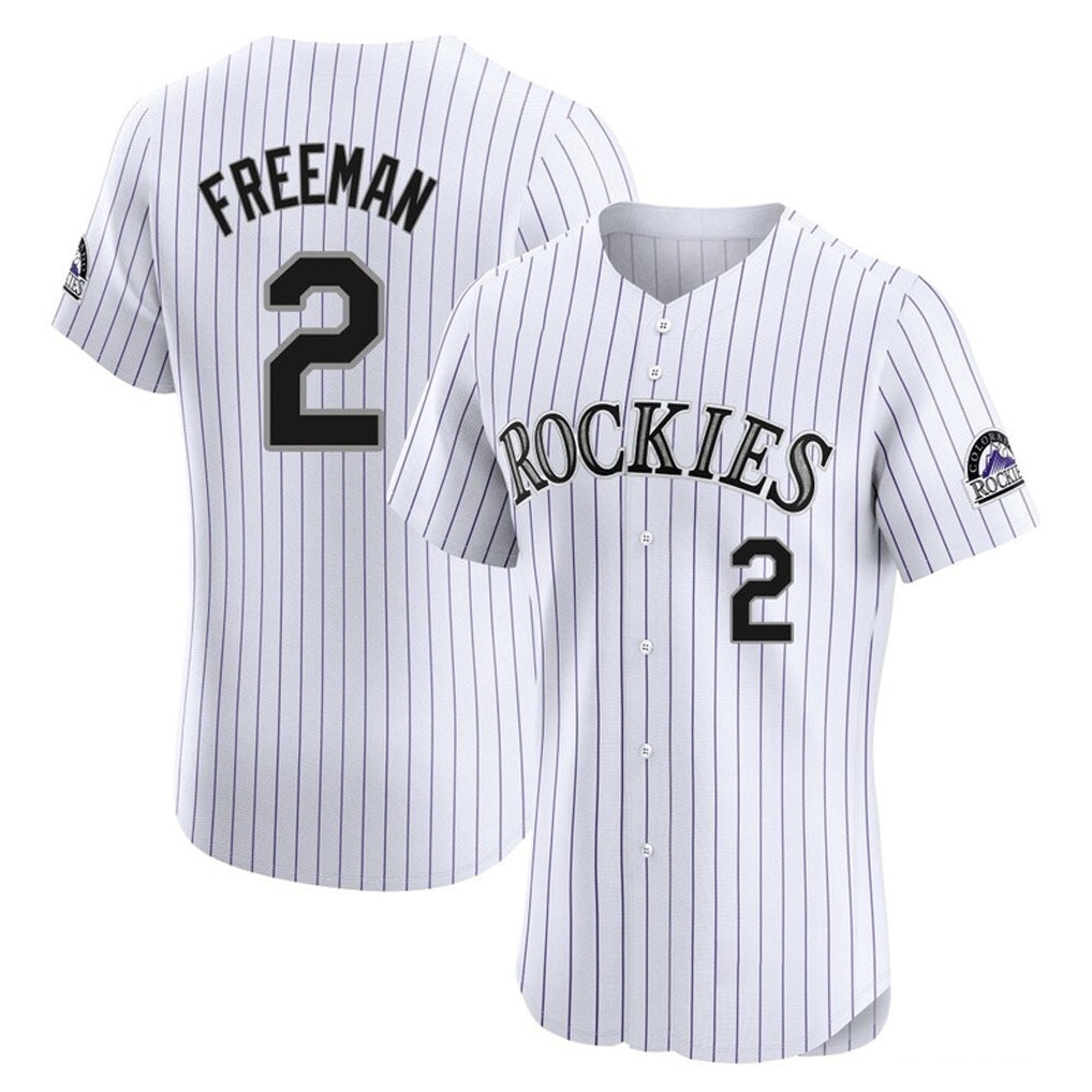 Colorado Rockies #2 Tyler Freeman Player White MIKSHPS Limited Elite Home Stitched Jerseys