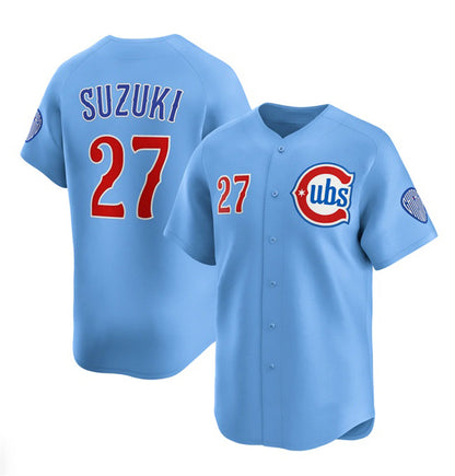 Chicago Cubs #27 Seiya Suzuki Blue MIKSHPS 2024-25 2nd Alternate Limited Stitched Jersey