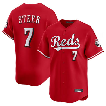 Cincinnati Reds #7 Spencer Steer Player Red MIKSHPS Home Limited Stitched Jerseys