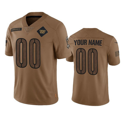 Custom W.Commanders Active Player 2023 Brown MIKSHPS Salute To Setvice Limited Stitched Jersey