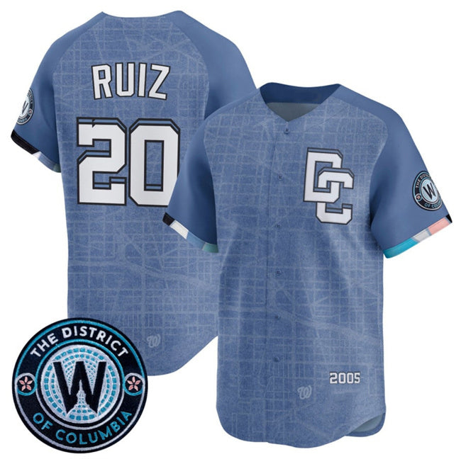 Washington Nationals #20 Keibert Ruiz Blue MIKSHPS 2025 City Connect Limited Stitched Jersey