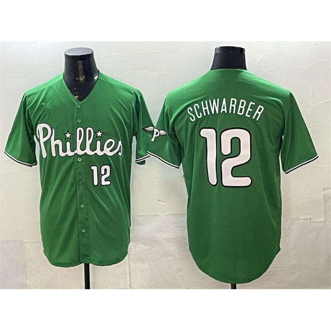 Philadelphia Phillies #12 Kyle Schwarber Green MIKSHPS Limited Stitched Jersey
