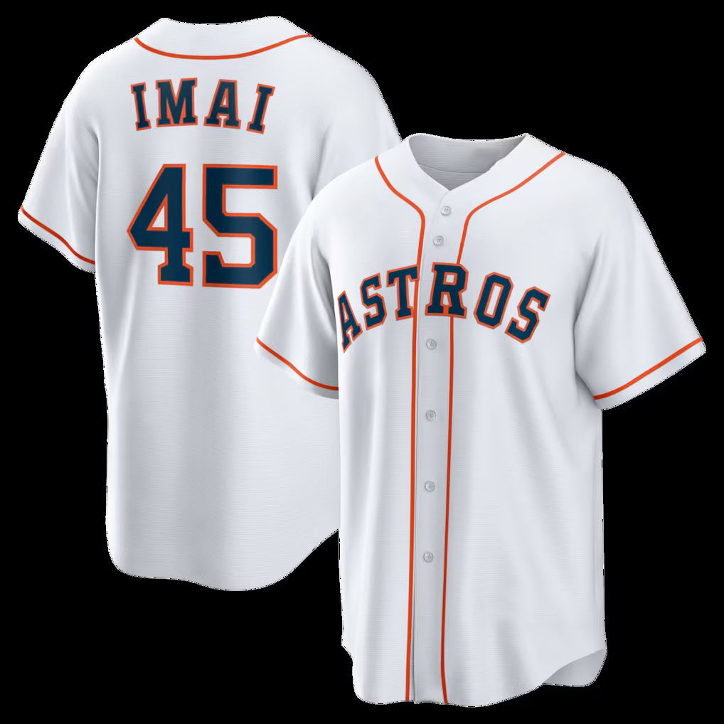 Houston Astros #45 Tatsuya Imai White MIKSHPS Home Replica Jersey