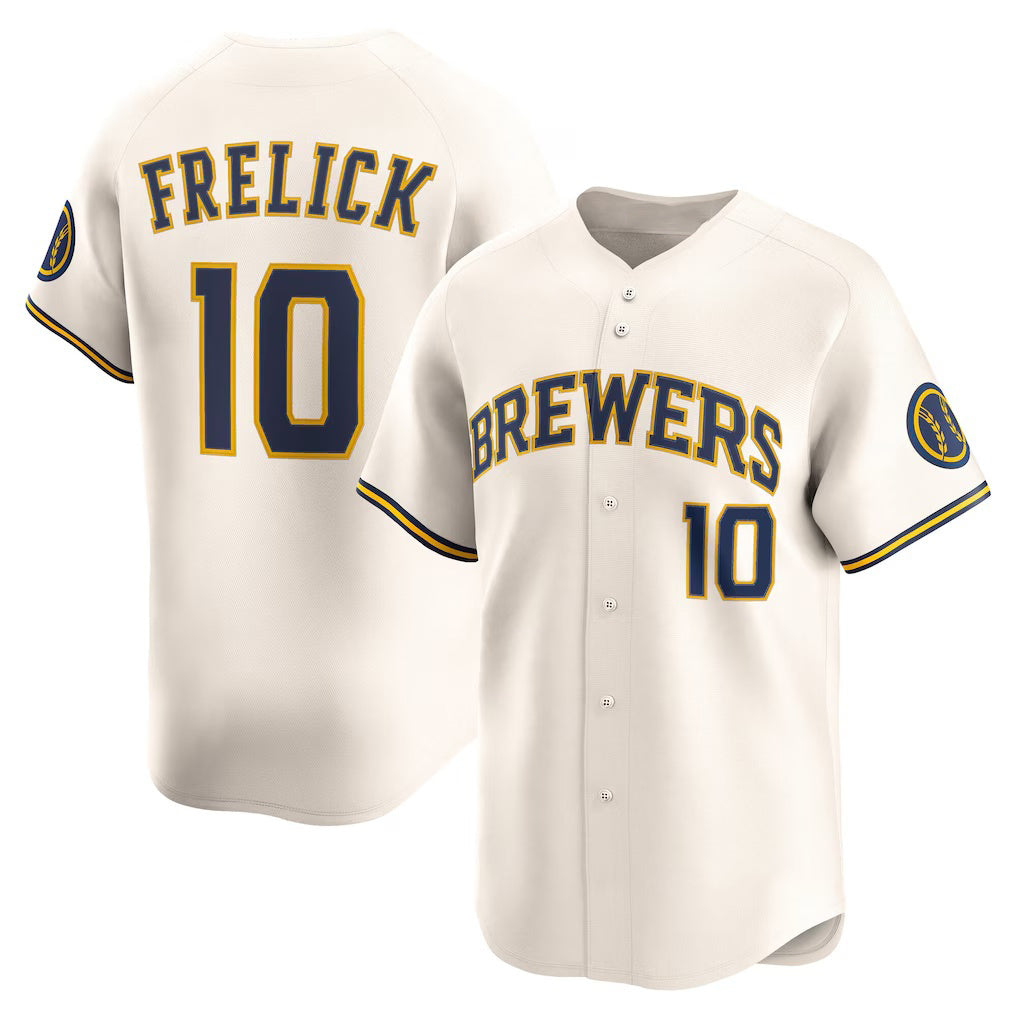 Milwaukee Brewers #10 Sal Frelick Cream MIKSHPS Home Limited Player Jersey