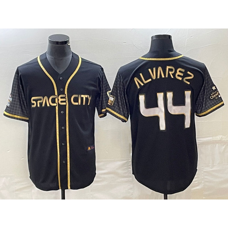 Houston Astros #44 Yordan Alvarez Black MIKSHPS City Connect Cool Base Stitched Jersey