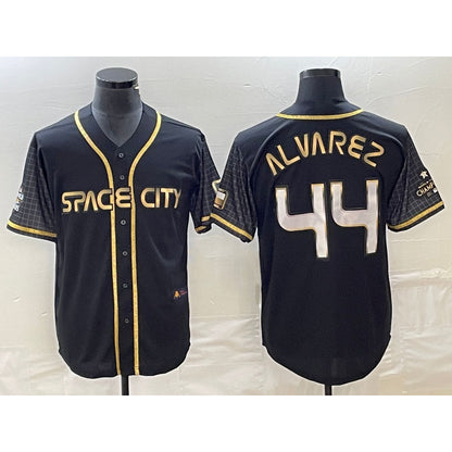 Houston Astros #44 Yordan Alvarez Black MIKSHPS City Connect Cool Base Stitched Jersey