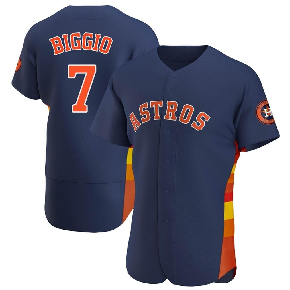 Houston Astros #7 Craig Biggio Player Navy MIKSHPS Home Limited Elite Stitched Jerseys