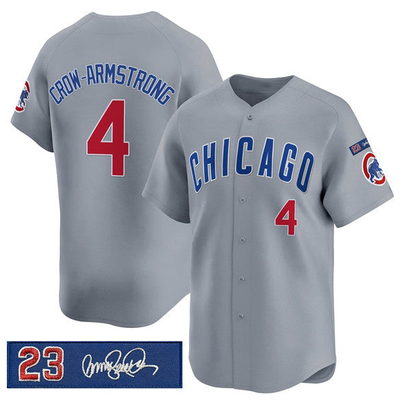 Chicago Cubs #4 Pete Crow-Armstrong Gray MIKSHPS 'Ryne Sandberg Tribute' Vapor Limited V3 Stitched Jersey