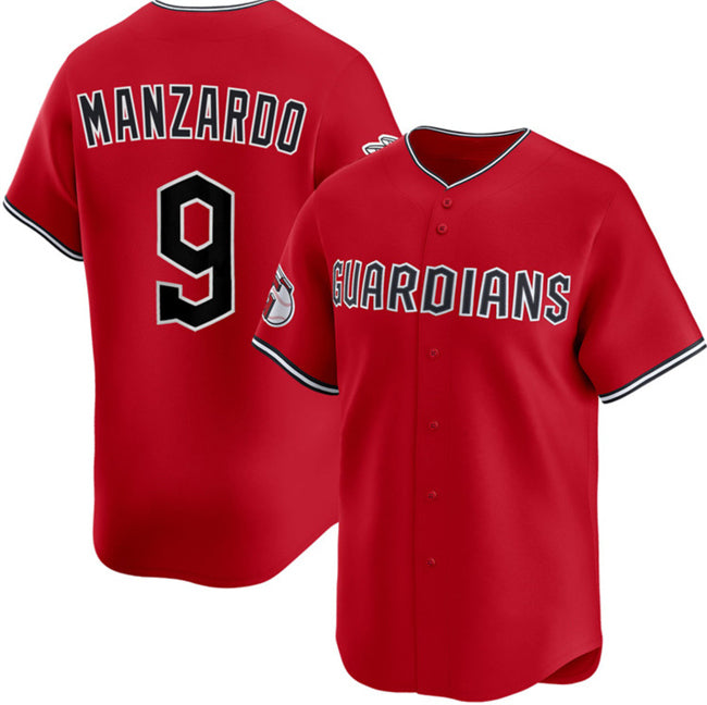 Cleveland Guardians #9 Kyle Manzardo Red MIKSHPS Alternate Limited Stitched Jersey