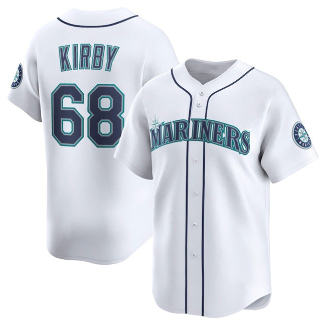 Seattle Mariners #68 George Kirby White MIKSHPS Home Limited Stitched Jersey