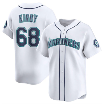 Seattle Mariners #68 George Kirby White MIKSHPS Home Limited Stitched Jersey