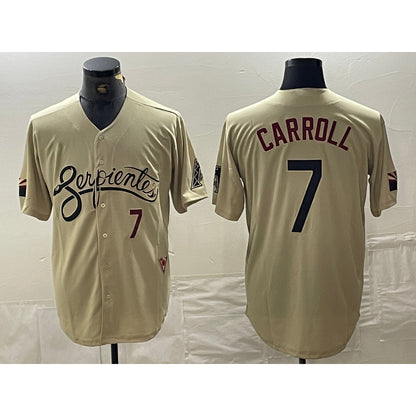 Arizona Diamondbacks #7 Corbin Carroll Number 2021 Gold MIKSHPS City Connect Cool Base Stitched Jerseys