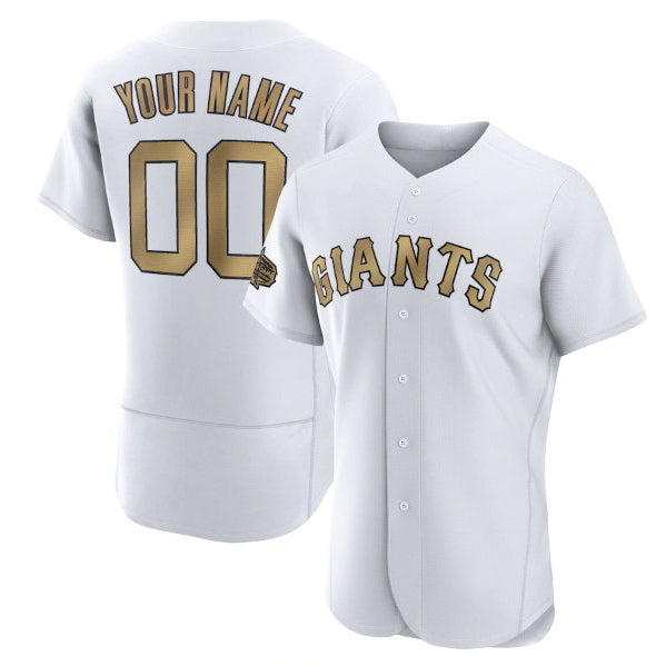 Custom San Francisco Giants Active Player White MIKSHPS 2022 All-Star Flex Base Stitched Jersey