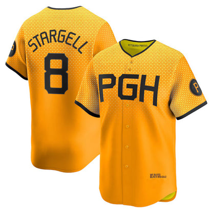 Pittsburgh Pirates #8 Willie Stargell Gold MIKSHPS City Connect Limited Player Jersey