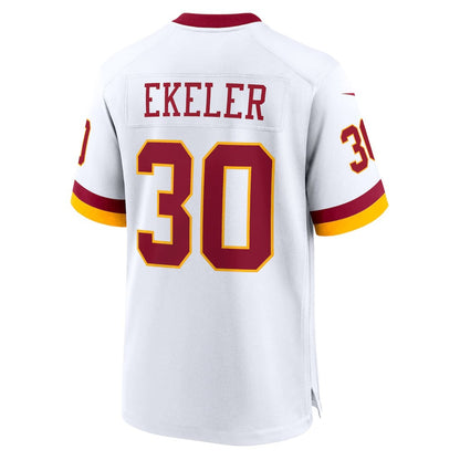 W.Commanders #30 Austin Ekeler White MIKSHPS Game Jersey