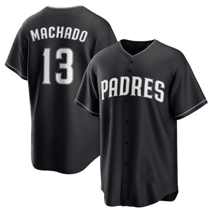 San Diego Padres #13 Manny Machado Black MIKSHPS Lights Out Limited Stitched Jersey