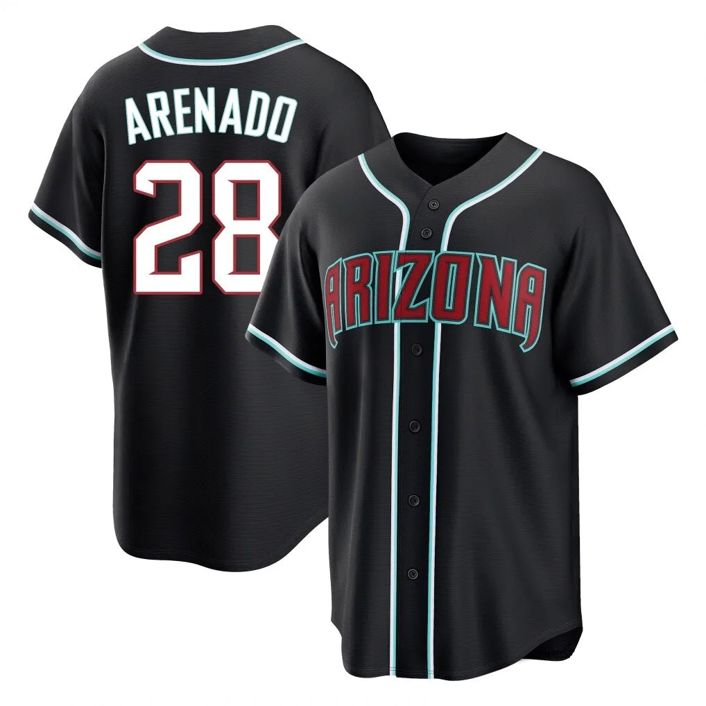 Arizona Diamondbacks #28 Nolan Arenado Player Black MIKSHPS Home Game Stitched Jerseys