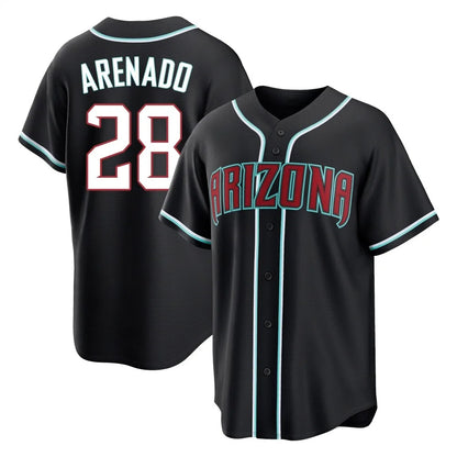Arizona Diamondbacks #28 Nolan Arenado Player Black MIKSHPS Home Game Stitched Jerseys