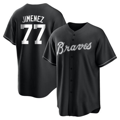 Atlanta Braves #77 Joe Jimenez Player Black MIKSHPS Home Game Stitched Jerseys