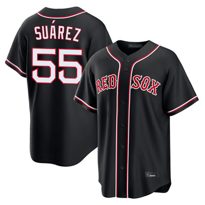Boston Red Sox #55 Ranger Suarez Player Black MIKSHPS Out Home Game Stitched Jerseys