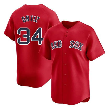 Boston Red Sox #34 David Ortiz Player Red MIKSHPS Limited Home Game Stitched Jerseys1