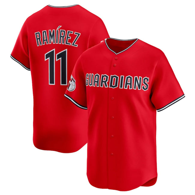 Cleveland Guardians #11 Jose Ramirez Red MIKSHPS Alternate Limited Stitched Jersey