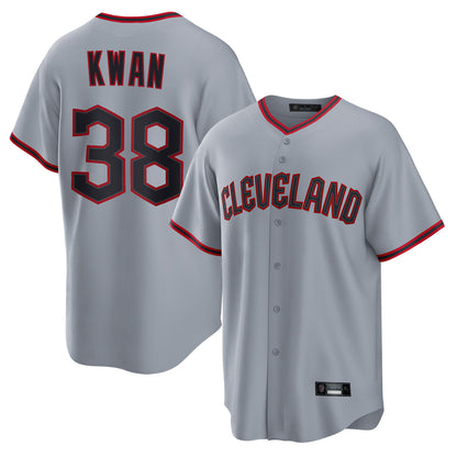 Cleveland Guardians #38 Steven Kwan Player Gray MIKSHPS Home Game Stitched Jerseys