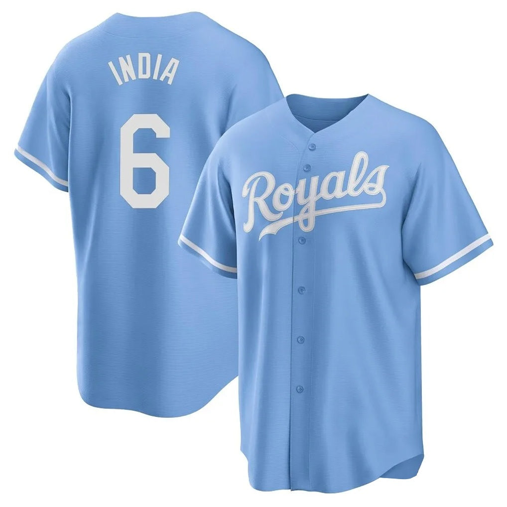 Kansas City Royals #6 Jonathan India Player Light Blue MIKSHPS Home Game Stitched Jerseys