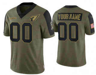 Custom A.Cardinals Olive MIKSHPS ACTIVE PLAYER 2021 Salute To Service Limited Stitched Jersey