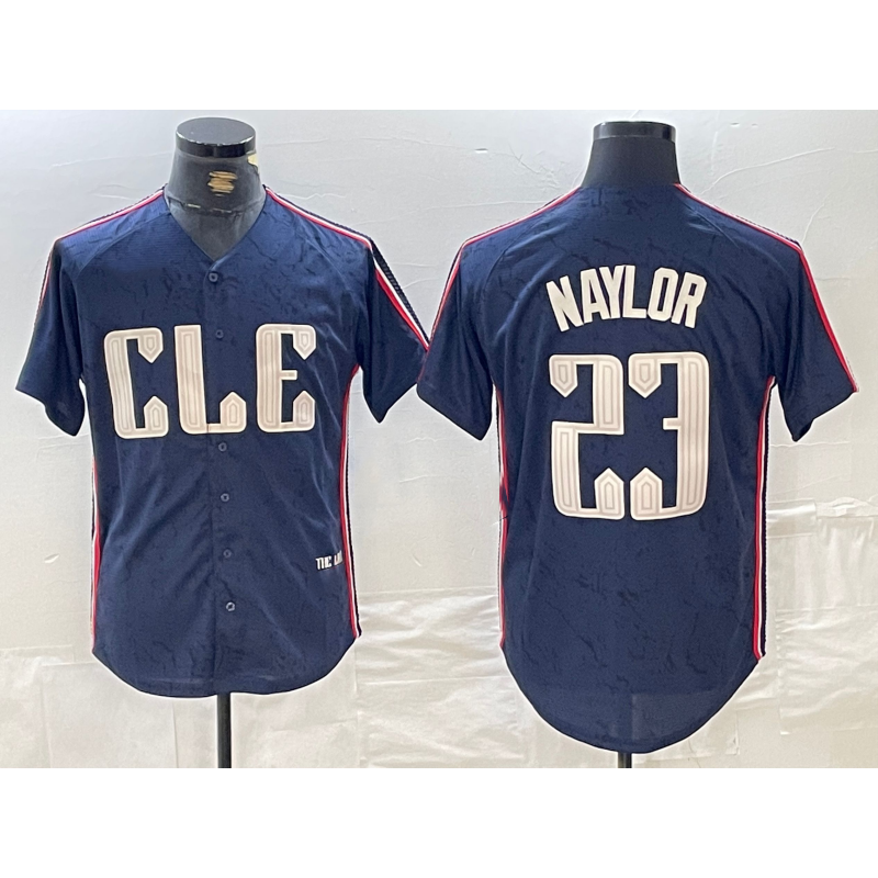 Cleveland Guardians #23 Josh Naylor Navy MIKSHPS 2024 City Connect Limited Stitched Jersey