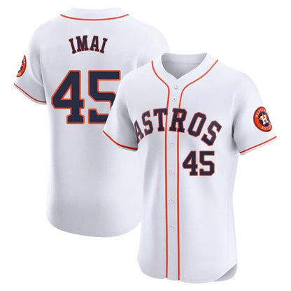 Houston Astros #45 Tatsuya Imai Player White MIKSHPS Limited Elite Home Stitched Jerseys