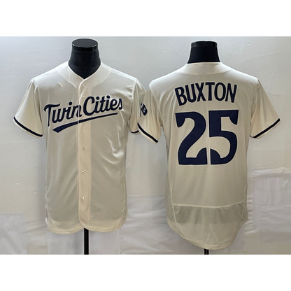 Minnesota Twins #25 Byron Buxton 2023 Cream MIKSHPS Flex Base Stitched Jersey
