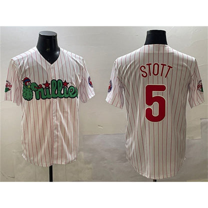 Philadelphia Phillies #5 Bryson Stott White MIKSHPS Phanatic Cool Base Stitched Jersey