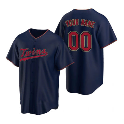 Custom Minnesota Twins Navy MIKSHPS 2020 Stitched Cool Base Jersey