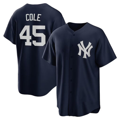 New York Yankees #45 Gerrit Cole Navy MIKSHPS Alternate Replica Player Name Jersey