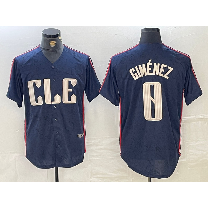 Cleveland Guardians #0 Andres Gimenez Navy MIKSHPS 2024 City Connect Limited Stitched Jersey 2