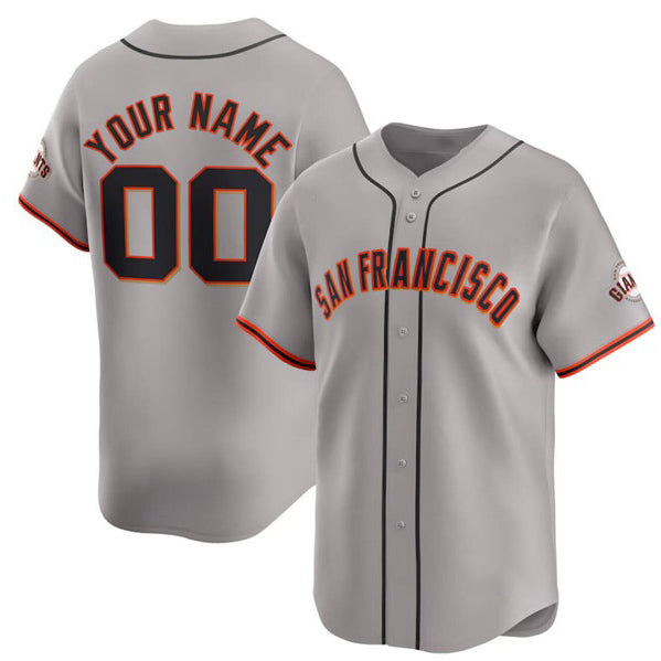 Custom San Francisco Giants Active Player Gray MIKSHPS Away Limited Stitched Jersey