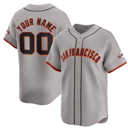 Custom San Francisco Giants Active Player Gray MIKSHPS Away Limited Stitched Jersey