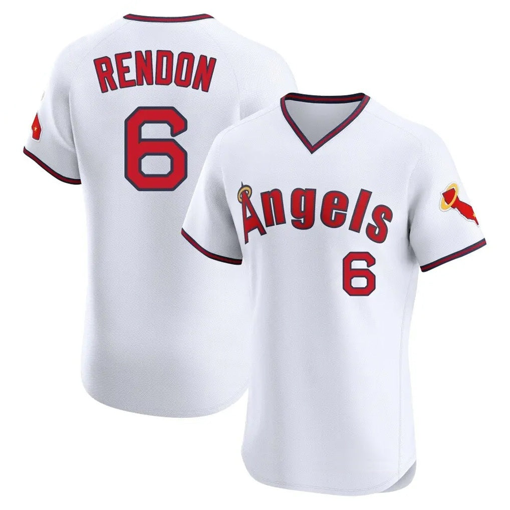 Los Angeles Angels #6 Anthony Rendon Player White MIKSHPS T-shirt Home Limited Elite Stitched Jerseys