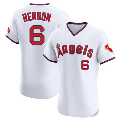 Los Angeles Angels #6 Anthony Rendon Player White MIKSHPS T-shirt Home Limited Elite Stitched Jerseys