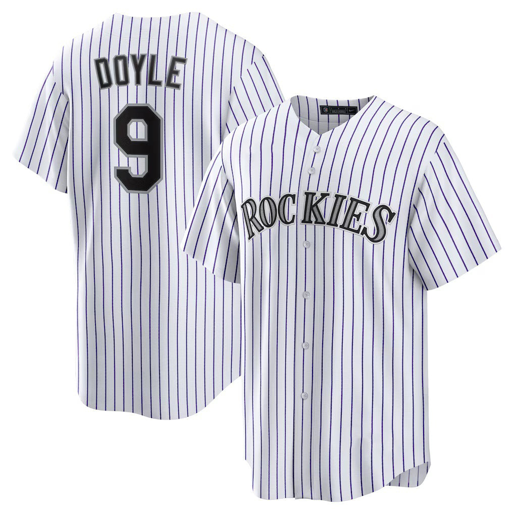 Colorado Rockies #9 Brenton Doyle White MIKSHPS Home Replica Jersey