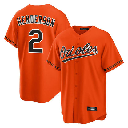 Baltimore Orioles #2 Gunnar Henderson Player Orange MIKSHPS Home Game Stitched Jerseys